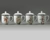 Four Chinese famille rose 'ladies' cups and covers