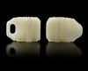 A CHINESE WHITE JADE TWO-PART BELT BUCKLE, 19TH-20TH CENTURY