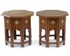 A PAIR OF INDIAN OCTAGONAL WOODEN TABLES,  20TH CENTURY