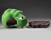 A CHINESE GREEN GLAZED 'FROG' JARDINIÈRE