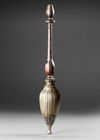 A MUGHAL GILT AND SILVER INLAID HOOKAH, EARLY 19TH CENTURY