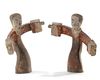 A PAIR OF CHINESE POTTERY FEMALE DANCERS, EASTERN HAN DYNASTY (25-220 AD)
