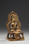 A gilt bronze seated figure of Buddha Amitayas