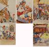 A lot of five anonymous cartoon drawings