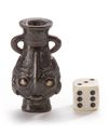 A CHINESE BRONZE MINIATURE HU VASE, MING DYNASTY (1368-1644)