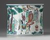A CHINESE DOUCAI 'FIGURAL' BRUSHPOT, BITONG