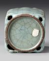 A CHINESE CELADON-GLAZED SQUARE-SECTION VASE, CONG, SONG DYNASTY (960-1279)