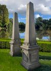 A PAIR OF CONTINENTAL LIMESTONE OBELISK