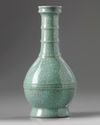A Chinese celadon crackle-glazed bottle vase