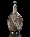 A CHINESE SILVER AND GLASS BOTTLE, 19TH CENTURY