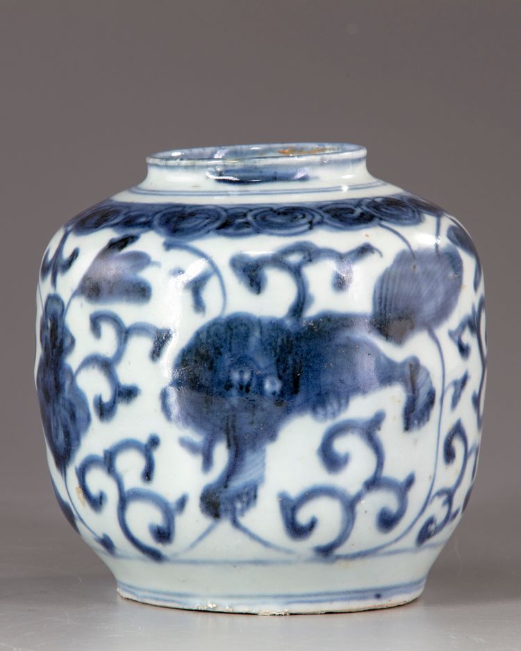A Chinese blue and white jar