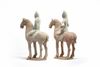 A pair of Chinese pottery equestrians