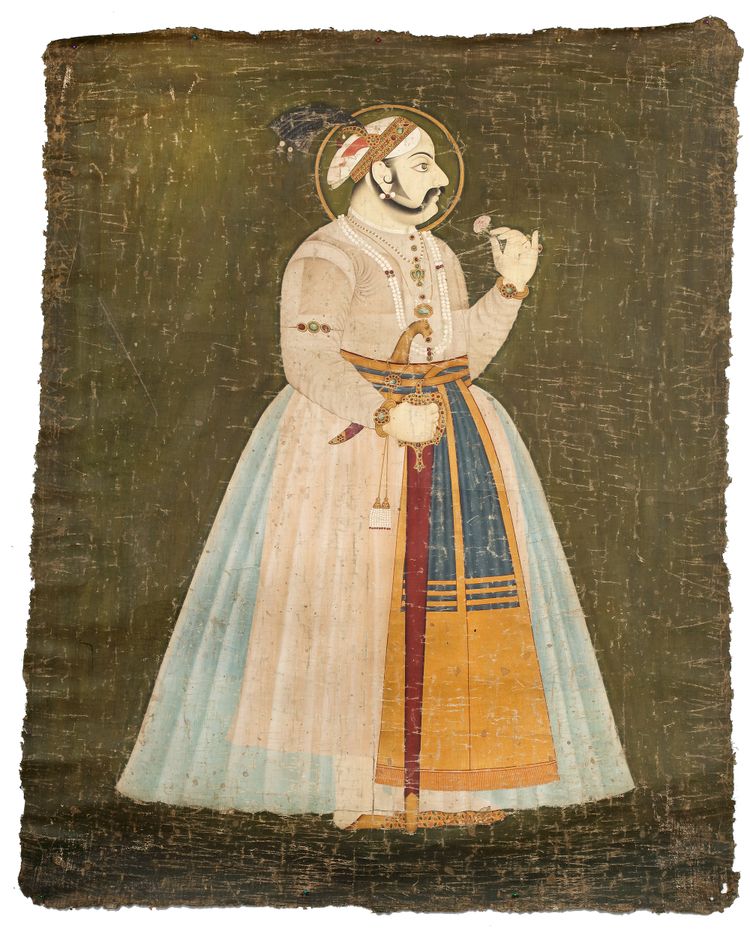LARGE PORTRAIT OF AMAR SINGH II, NORTH INDIA, CIRCA 18TH CENTURY