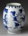 A CHINESE BLUE AND WHITE JAR, QING DYNASTY (1644-1911)