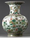 A large Chinese famille verte 'birds and flowers' vase