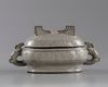 A rectangular crackle glazed censer with cover