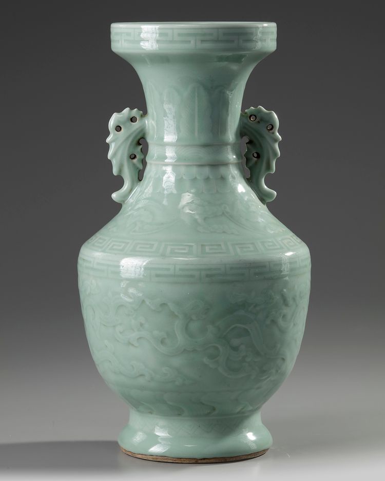 A Chinese celadon-glazed vase