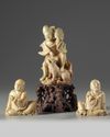 Three Chinese soapstone figures
