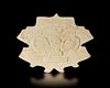 A CREAMY WHITE JADE PENDANT OF A BEAST FACE, CHINA, LIANGZHU CULTURE