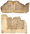 TWO FOLIOS FROM DIFFERENT KUFIC QURANS, NORTH AFRICA OR NEAR EAST, 9TH CENTURY