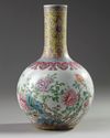 A Chinese famille rose 'peonies' bottle vase
