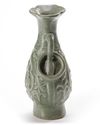 A CHINESE MOULDED LONGQUAN CELADON 'FU SHOU' VASE, YUAN-EARLY MING DYNASTY, 14TH CENTURY