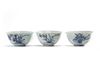 Three Chinese blue and white 'floral' bowls