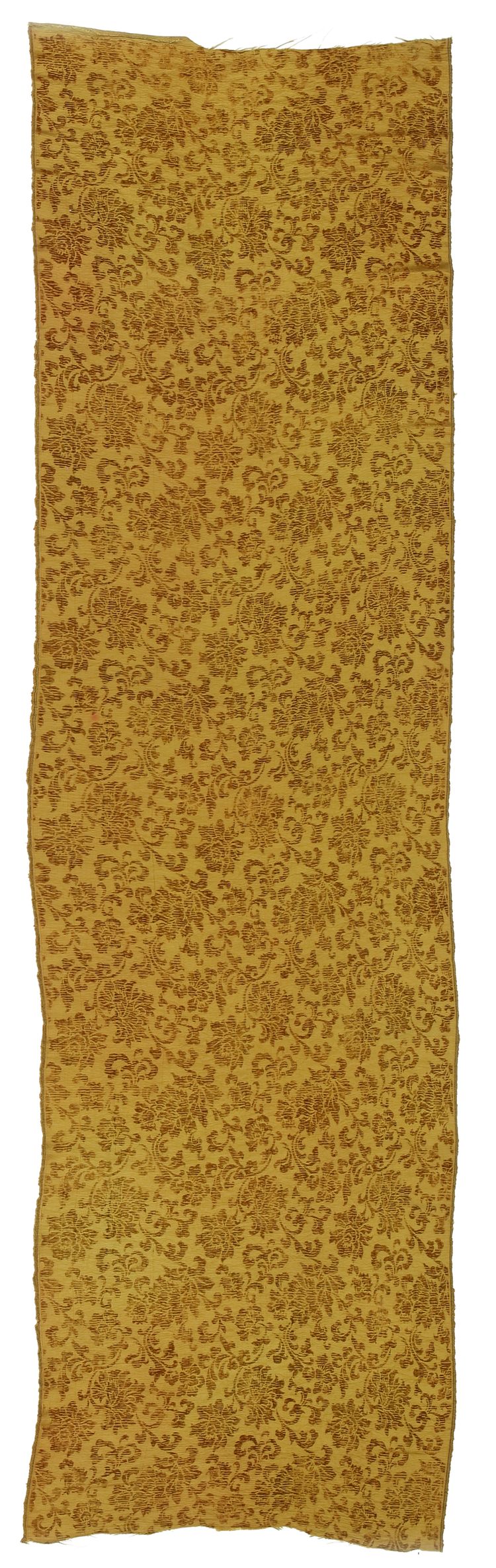 A CHINESE IMPERIAL YELLOW SILK BROCADE, 19TH CENTURY