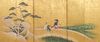 A LARGE JAPANESE 6-PANEL BYÔBU (FOLDING SCREEN) WITH GENJI RIDING A HORSE, LATE 18TH-EARLY 19TH CENTURY EDO PERIOD)
