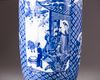 A blue and white rouleau vase