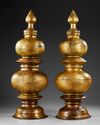 A PAIR OF LARGE OTTOMAN TOMBAK ALAM FINIALS, TURKEY, 18TH CENTURY