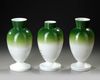 A SET OF THREE OPALINE VASES, FRANCE, 19TH CENTURY