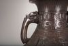 A very large Japanese bronze twin-handled vase