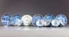 Six Chinese blue and white cups and saucers