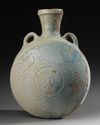 A LARGE PARTHIAN GLAZED PILGRIM FLASK, CIRCA 1ST-2ND CENTURY A.D.