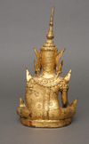 A THAI BRONZE GILDED SEATED BUDDHA, 20TH CENTURY
