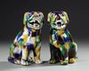 A PAIR OF CHINESE SANCAI GLAZED DOGS, 18TH CENTURY