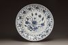 A blue and white porcelain plate