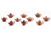 A COLLECTION OF 10 CHINESE YIXING MINIATURE TEAPOTS, 20TH CENTURY