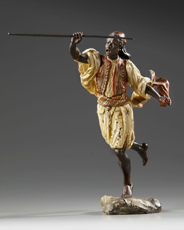 AN ORIENTALIST BRONZE, BY FRANZ BERGMANN, 19TH CENTURY