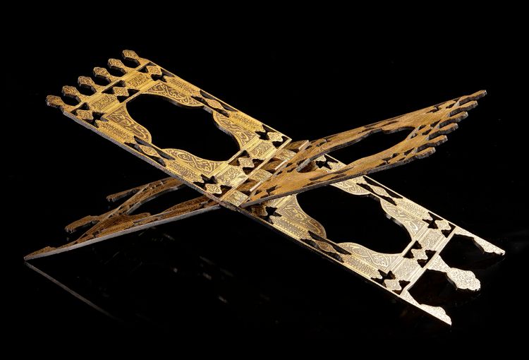 A GILT BRONZE QURAN STAND, INDIA, 19TH CENTURY