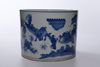 A CHINESE BLUE AND WHITE BRUSH POT