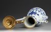 An ormolu-mounted blue and white ewer