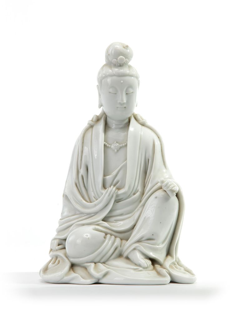 A Chinese Dehua seated figure of Guanyin