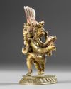 A GILT BRONZE DEITY FIGURE, 19TH CENTURY