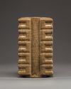 A Chinese crackle-glazed square vase, cong