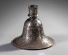 A SILVER-INLAID ALLOY BIDRI HUQQA BASE, DECCAN, 19TH CENTURY