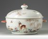 A CHINESE FAMILLE ROSE 'DEER' TUREEN AND COVER, 18TH CENTURY