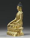 A CHINESE GILT BRONZE FIGURE OF SHAKYAMUNI