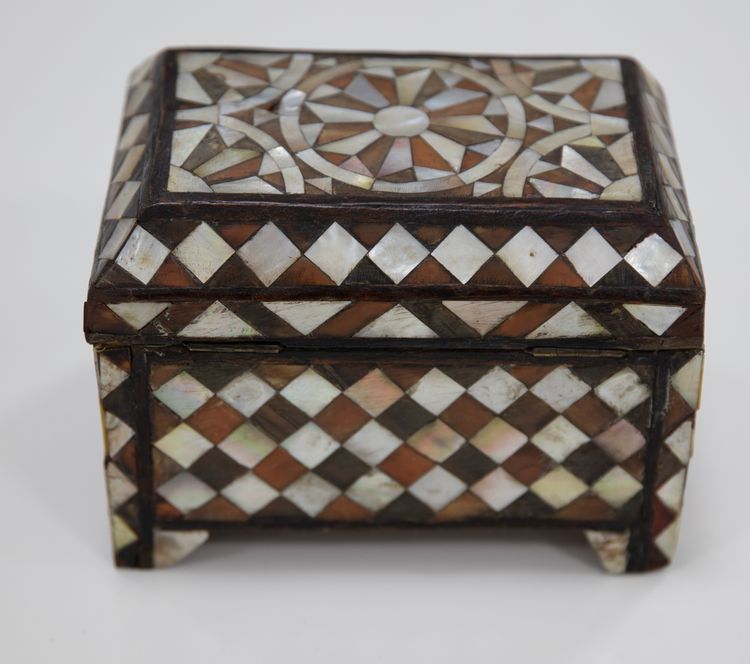 AN OTTOMAN MOTHER-OF-PEARL INLAID CHEST, 19TH CENTURY